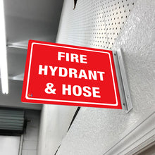 Load image into Gallery viewer, FIRE HYDRANT &amp; HOSE - DOUBLE SIDED OFF WALL SIGN