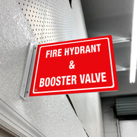 FIRE HYDRANT & BOOSTER VALVE - DOUBLE SIDED OFF WALL SIGN