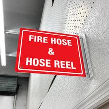 Load image into Gallery viewer, FIRE HOSE &amp; HOSE REEL - DOUBLE SIDED OFF WALL SIGN