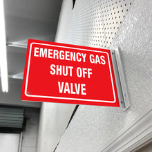 Load image into Gallery viewer, EMERGENCY GAS SHUT OFF VALVE - DOUBLE SIDED OFF WALL SIGN