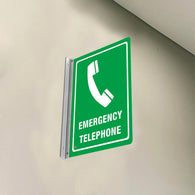 EMERGENCY TELEPHONE - DOUBLE SIDED OFF WALL SIGN