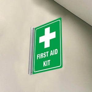 FIRST AID KIT - DOUBLE SIDED OFF WALL SIGN