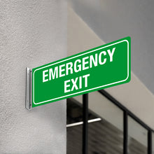 Load image into Gallery viewer, EMERGENCY EXIT - DOUBLE SIDED OFF WALL SIGN