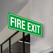 Load image into Gallery viewer, FIRE EXIT - DOUBLE SIDED OFF WALL SIGN