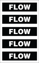 Supplementary Pipe Marker - Flow (White/Black)