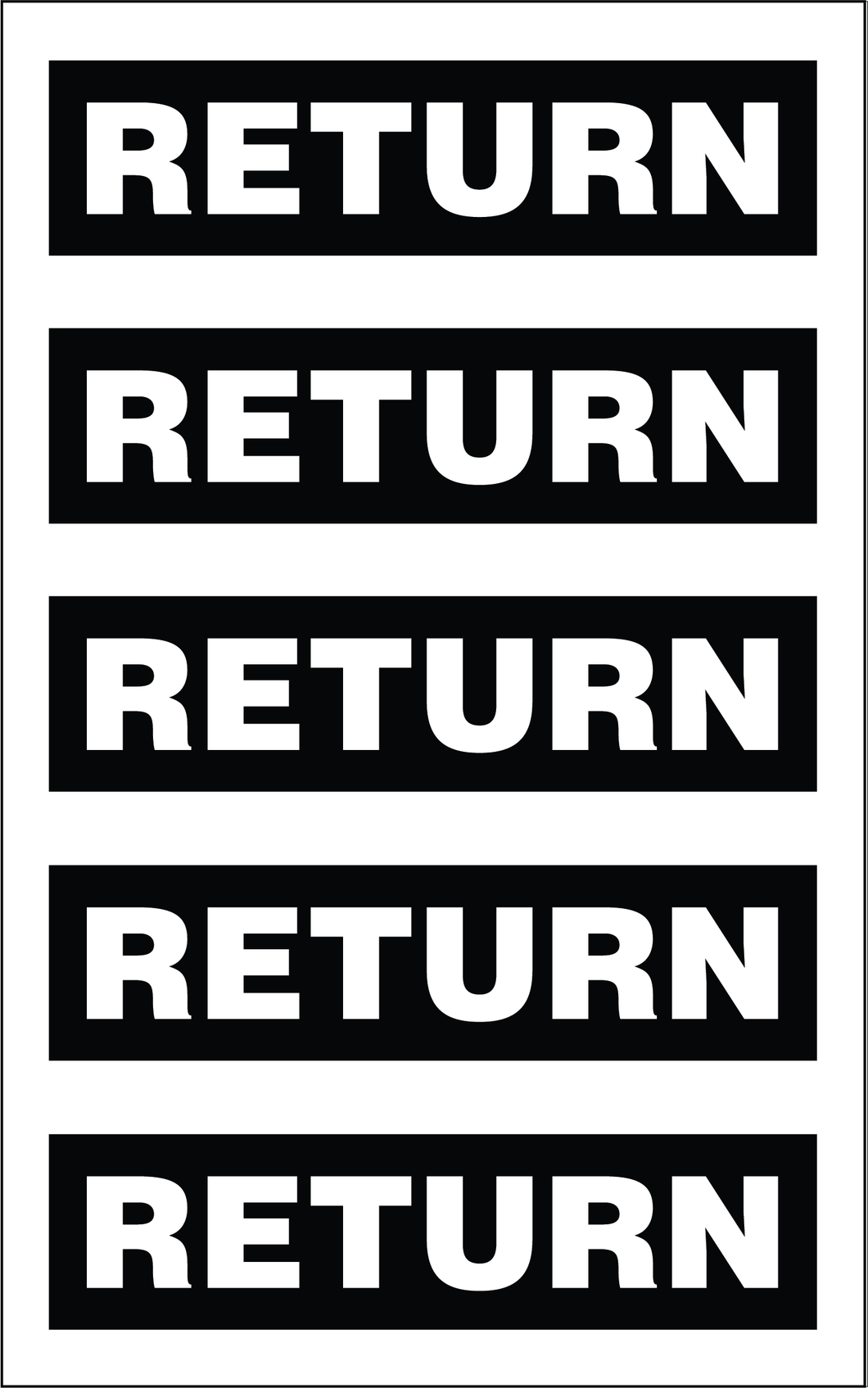 Supplementary Pipe Marker - Return (White/Black)