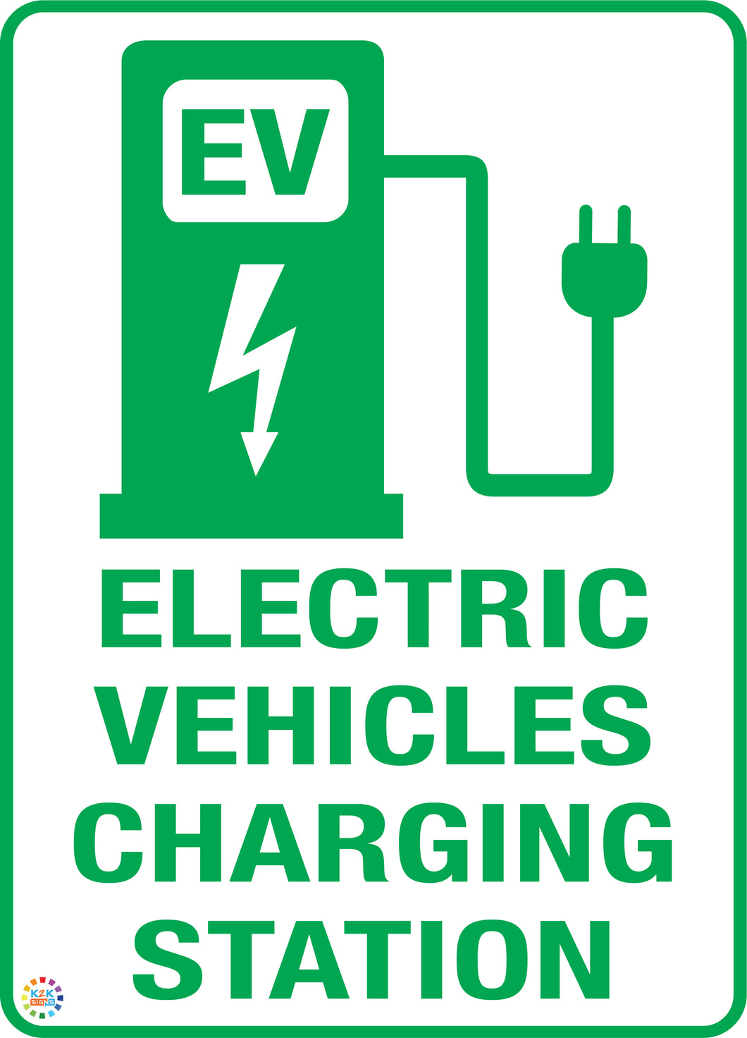 EV - Electric Vehicles Charging Station Sign