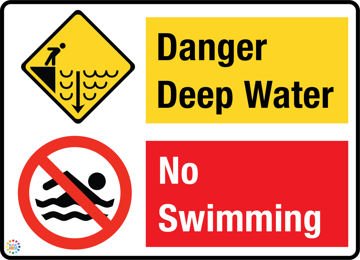 Danger Deep Water No Swimming Sign – K2K Signs