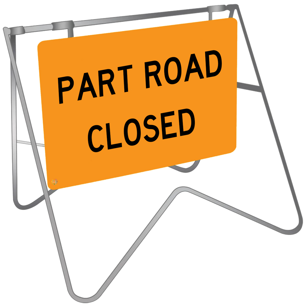 Part Road Closed - Swing Stand & Sign