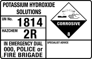 Potassium Hydroxide Solutions Sign