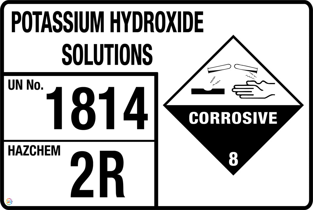 Potassium Hydroxide Solutions Signage