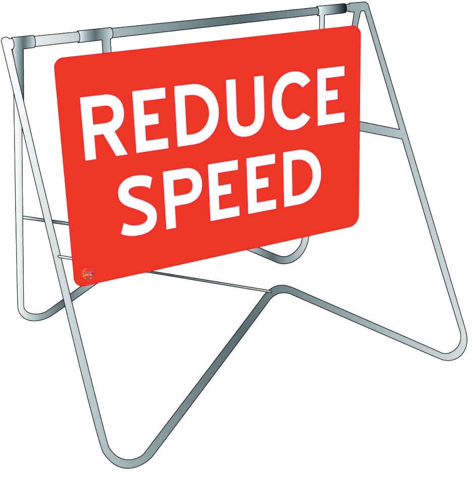 Reduce Speed - Swing Stand & Sign