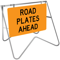 Road Plates Ahead - Swing Stand & Sign