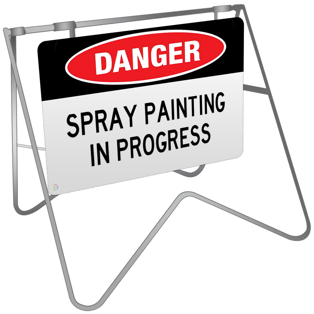 Swing Stand & Sign – Danger Spray Painting In Progress