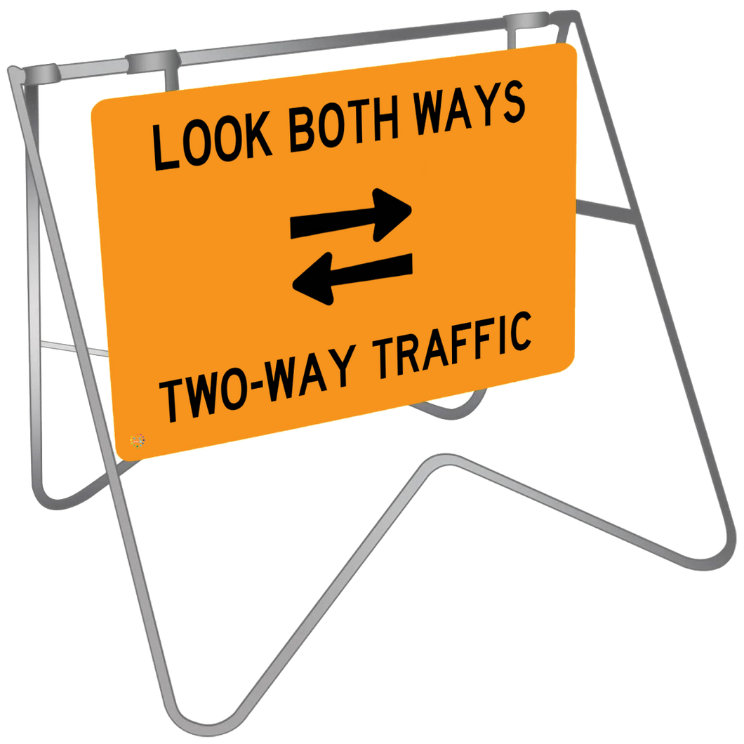 Swing Stand & Sign – Look Both Ways Two Way Traffic