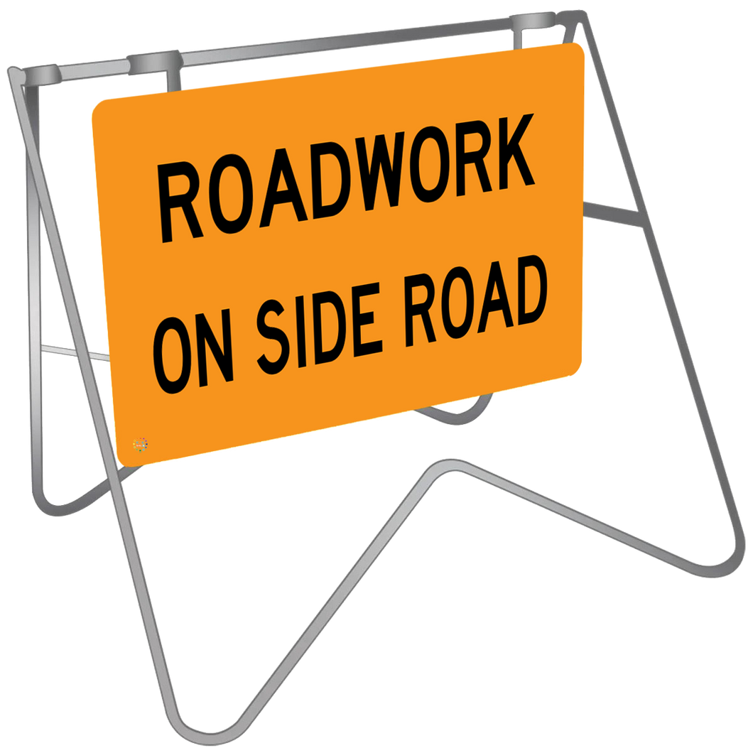 Swing Stand & Sign – Roadwork On Side Road | K2K Signs Australia