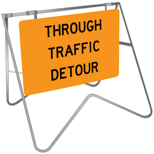 Swing Stand & Sign – Through Traffic Detour