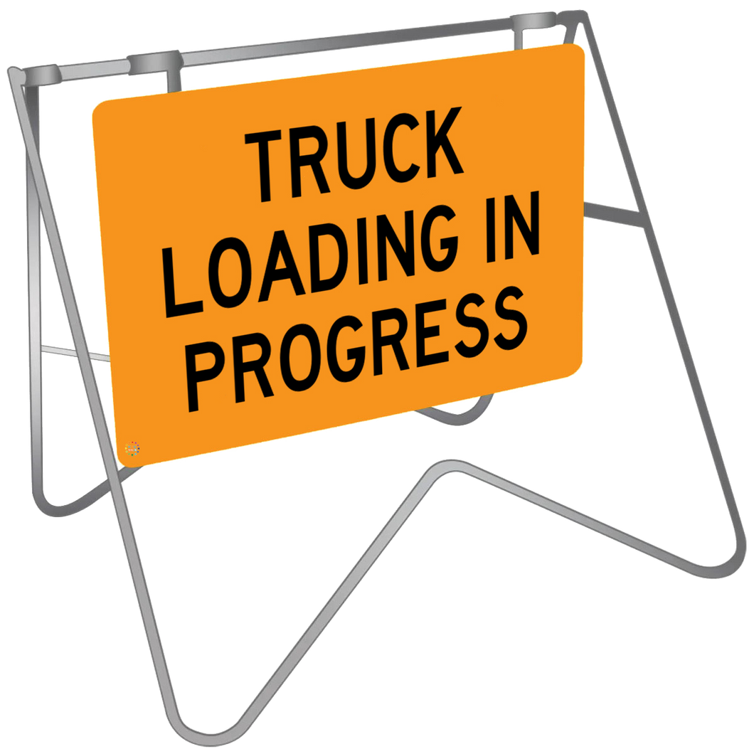 Swing Stand & Sign – Truck Loading In Progress | K2K Signs Australia
