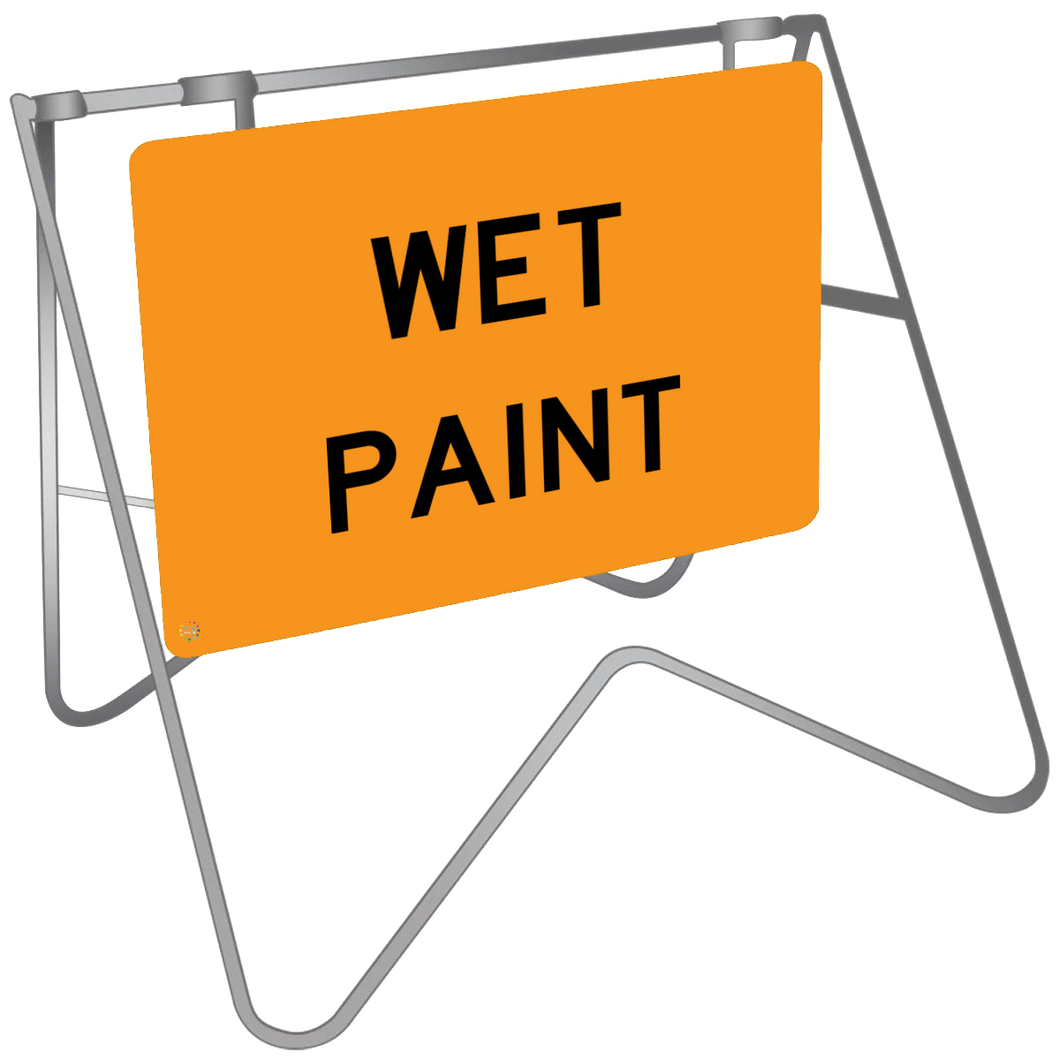 Swing Stand & Sign – Wet Paint