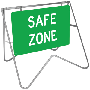 Swing Stand & Sign – Safe Zone