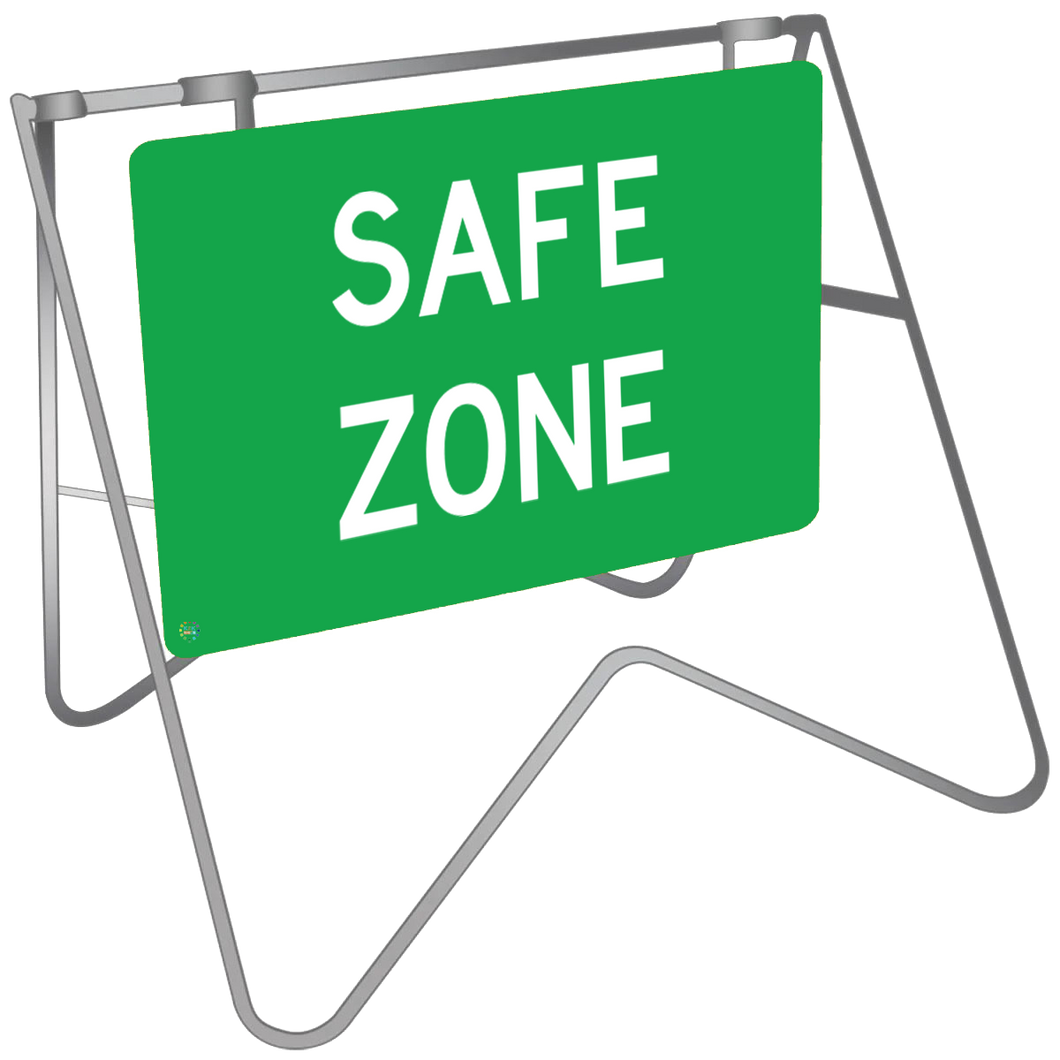 Swing Stand & Sign – Safe Zone