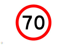 Load image into Gallery viewer, 70KM Speed Sign