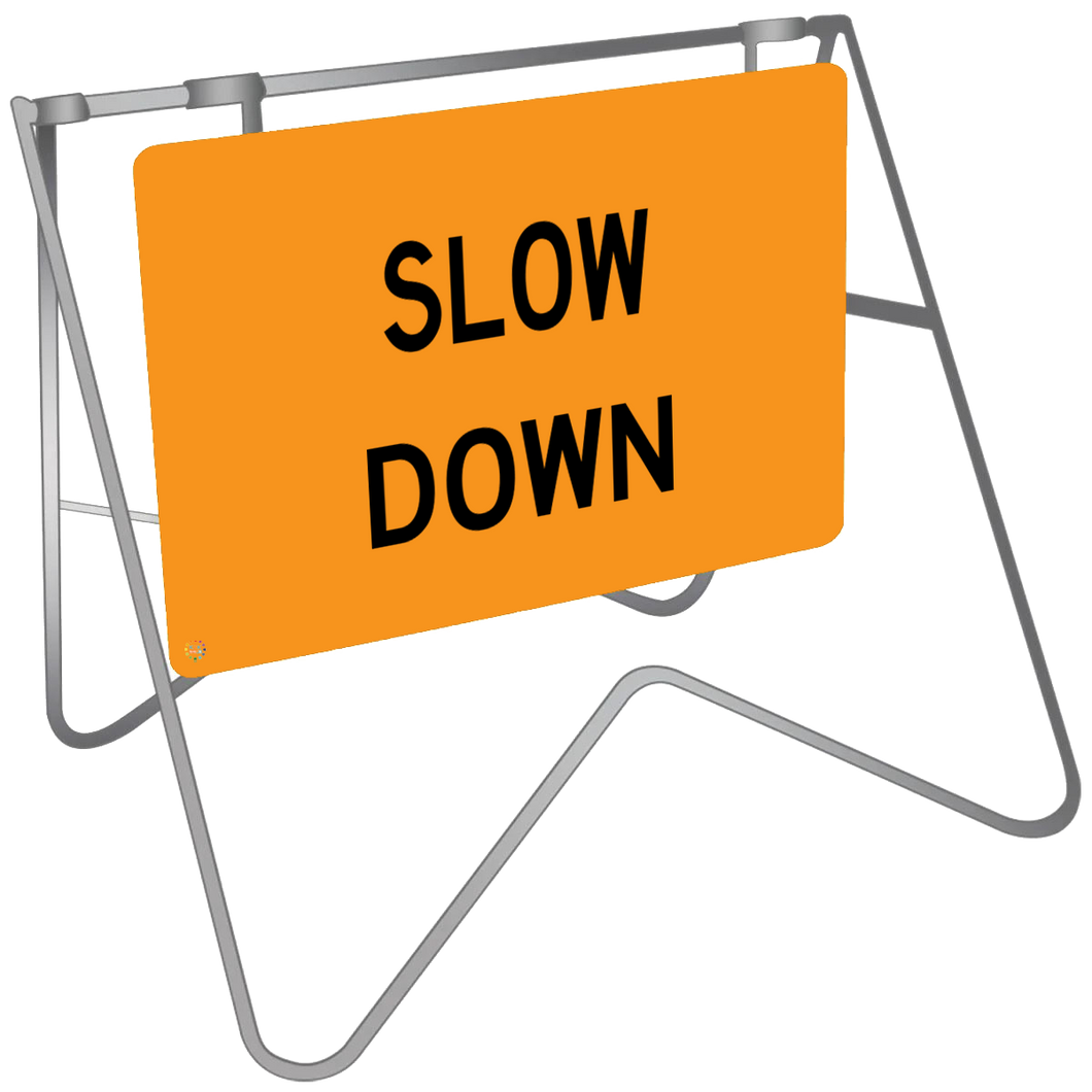 Slow Down - Swing Stand & Sign