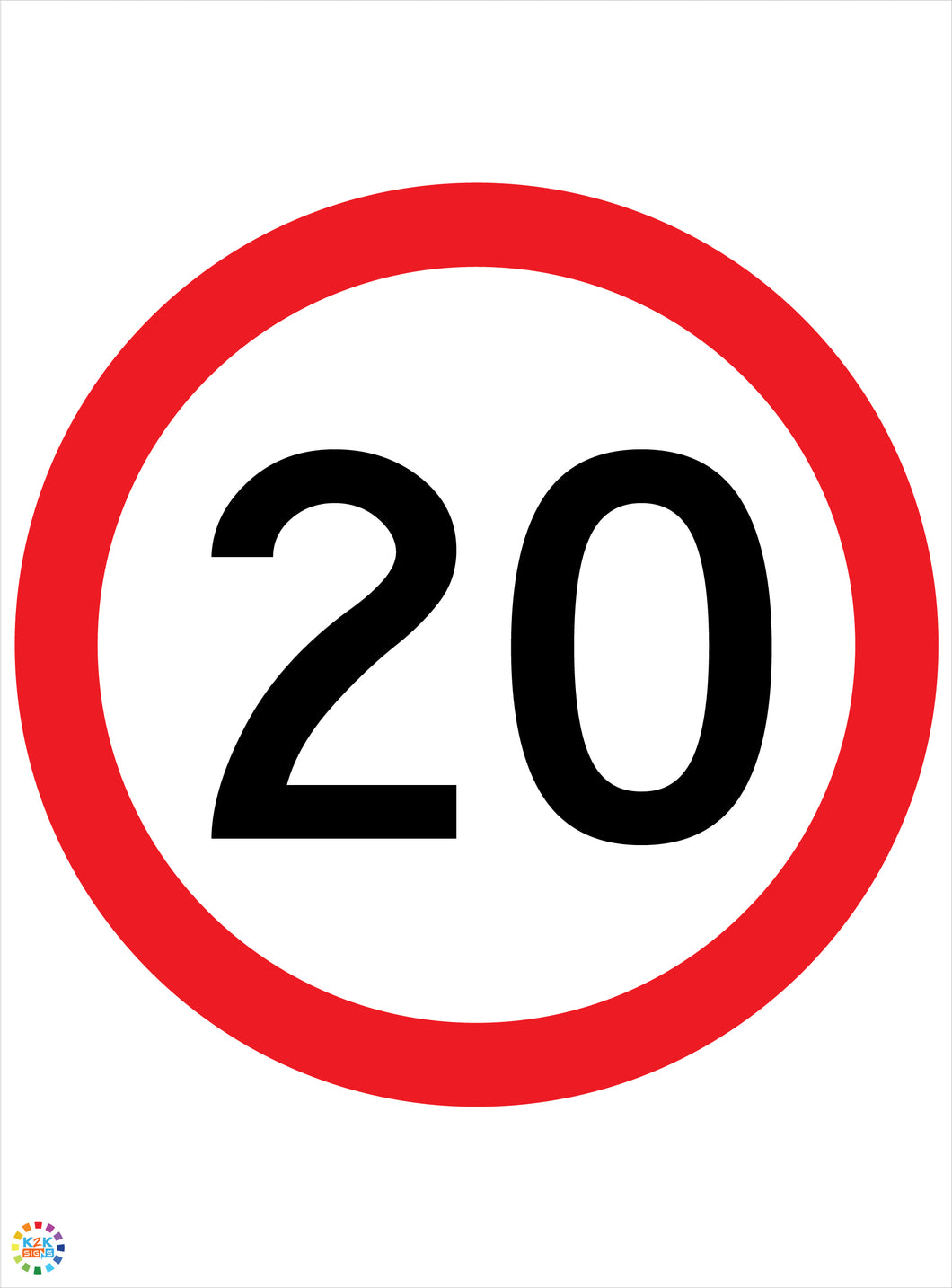 Speed Limit 20 Kph Signage