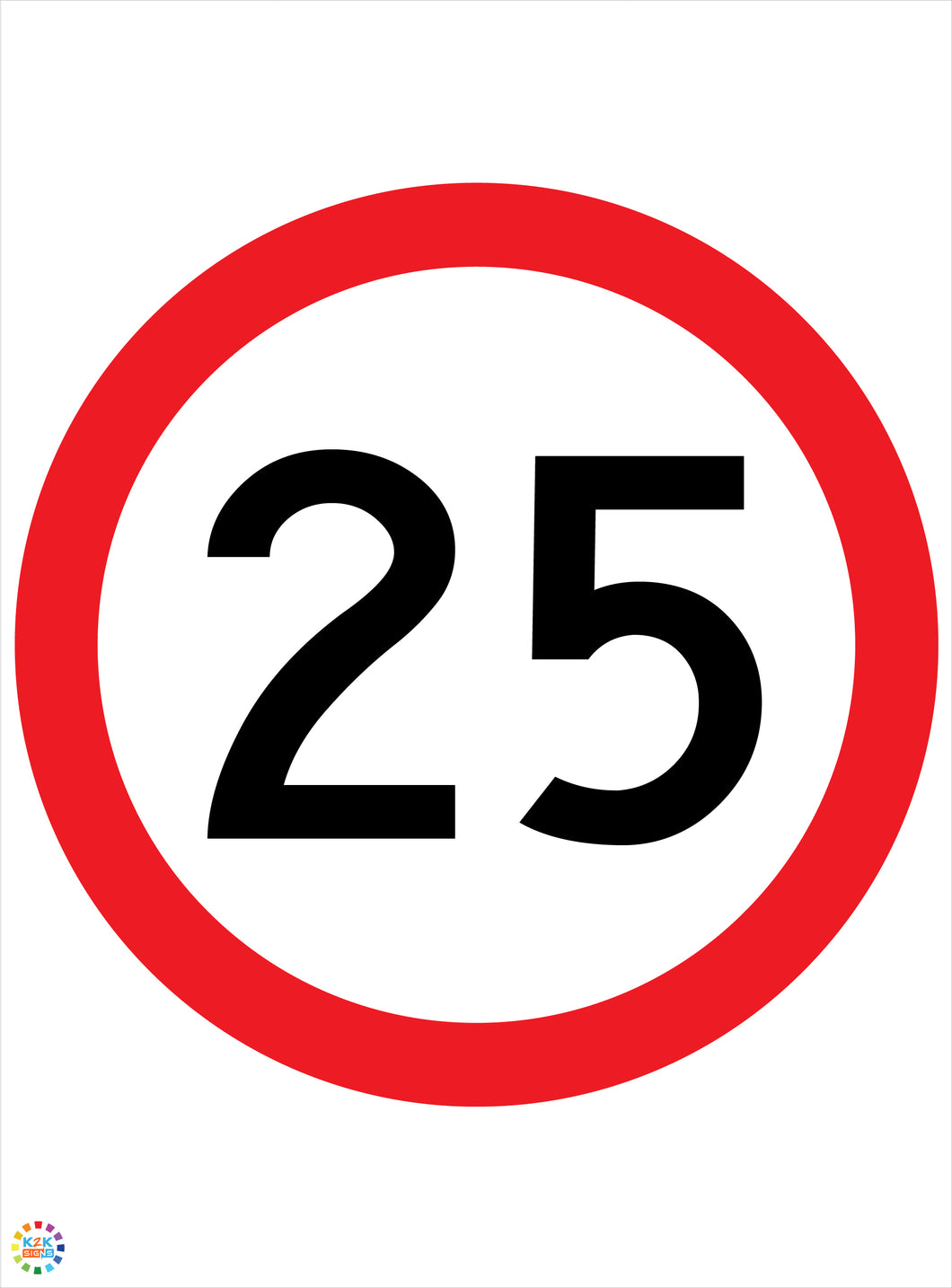 Speed Limit 25 Kph Signage