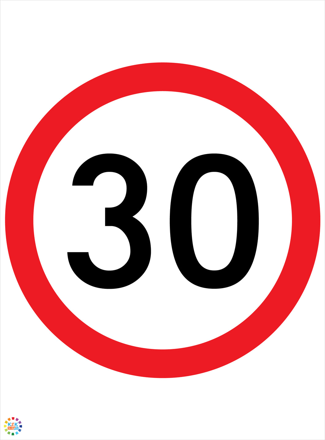 Speed Limit 30 Kph Sign