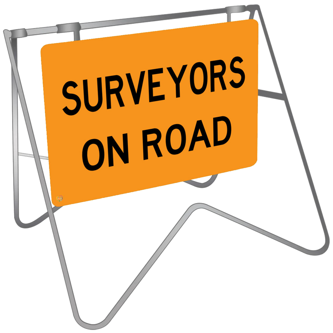 Surveyors On Road - Swing Stand & Sign