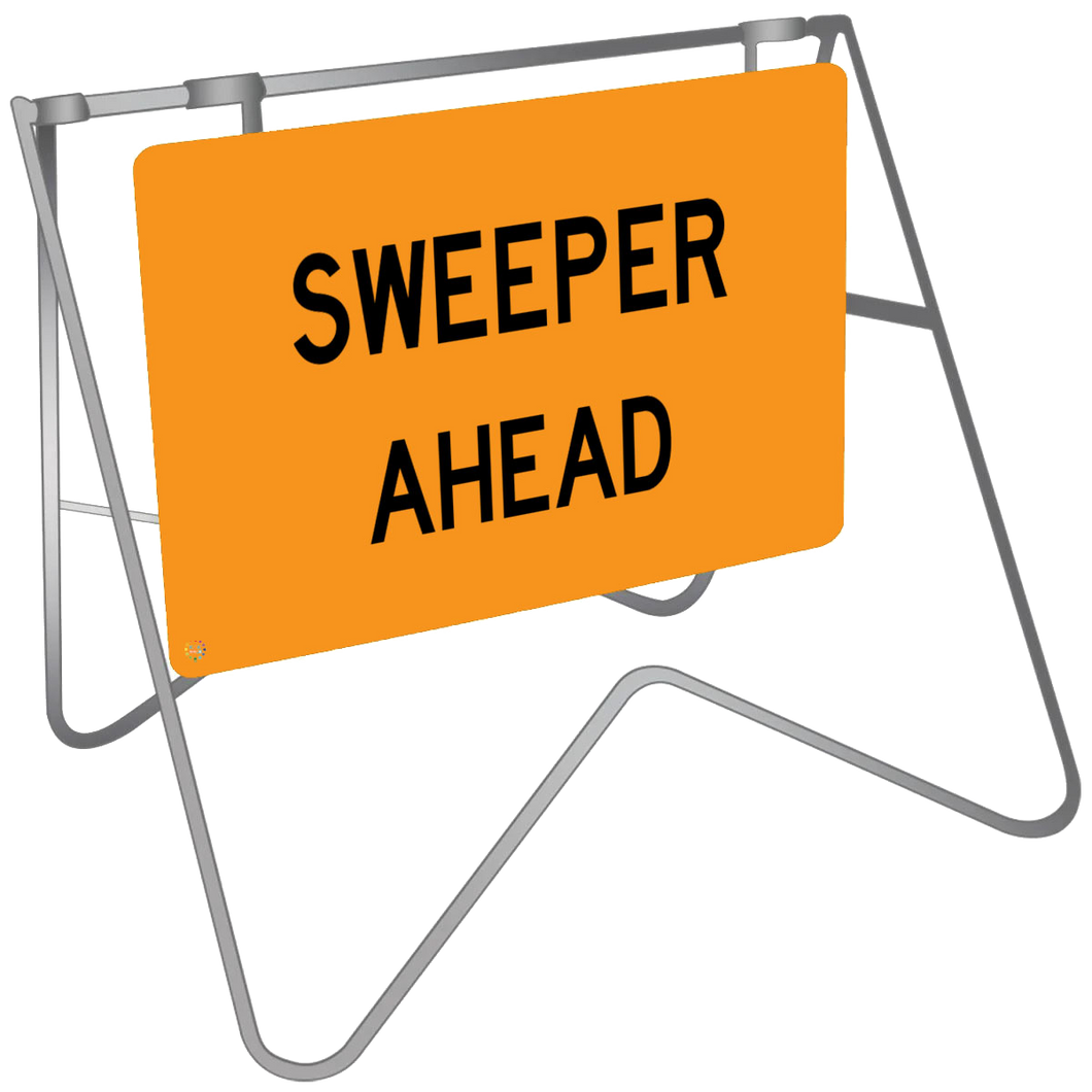 Sweeper Ahead - Swing Stand & Sign