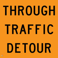 Through Traffic Detour Sign