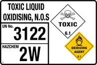 Toxic Liquid Oxidising, N.O.S Sign