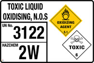 Toxic Liquid Oxidising, N.O.S Signage