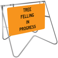 Tree Falling In Progress - Swing Stand & Sign