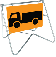 Trucks Crossing Or Entering - Swing Stand & Sign