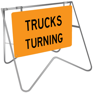 Trucks Turning - Swing Stand & Sign