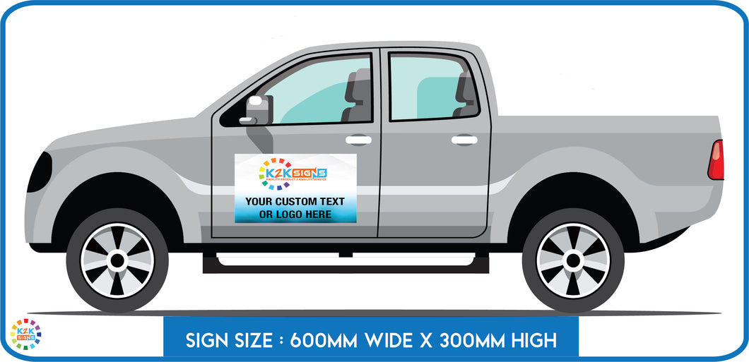 Custom Vehicle Magnetic Sign Size : 600mm x 300mm