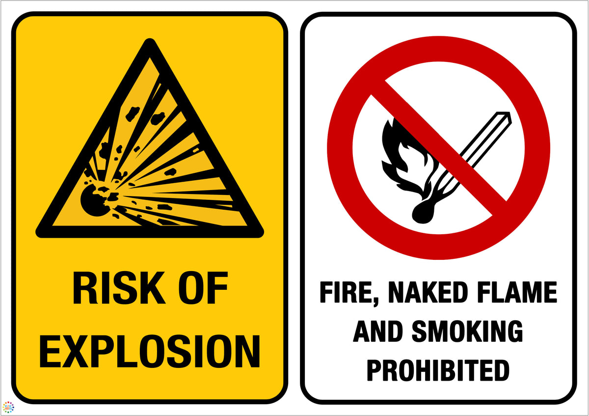 Risk Of Explosion - Fire, Naked Flame And Smoking Prohibited – K2K Signs