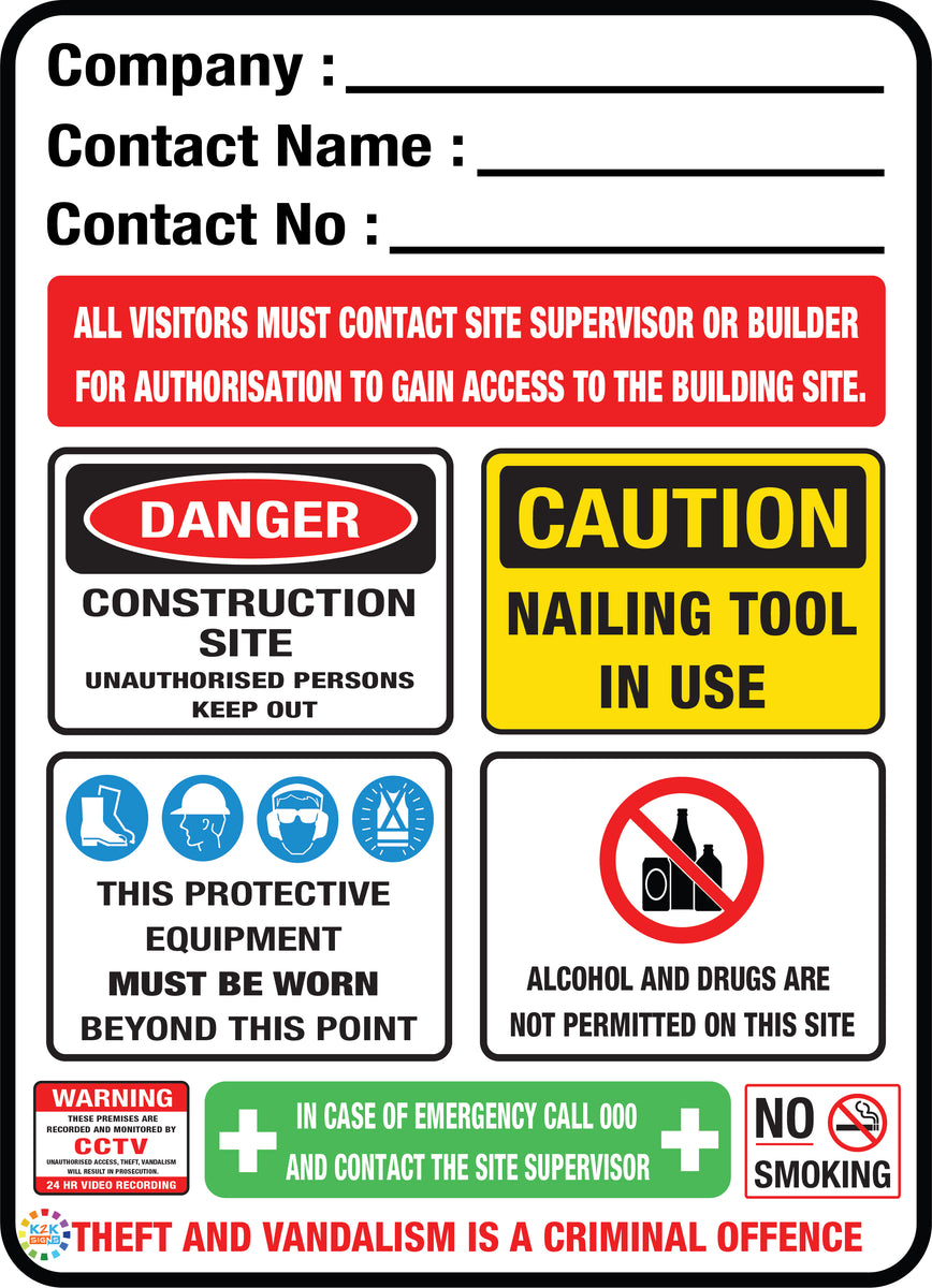 Company Builder Construction Site Sign| K2K Signs Australia