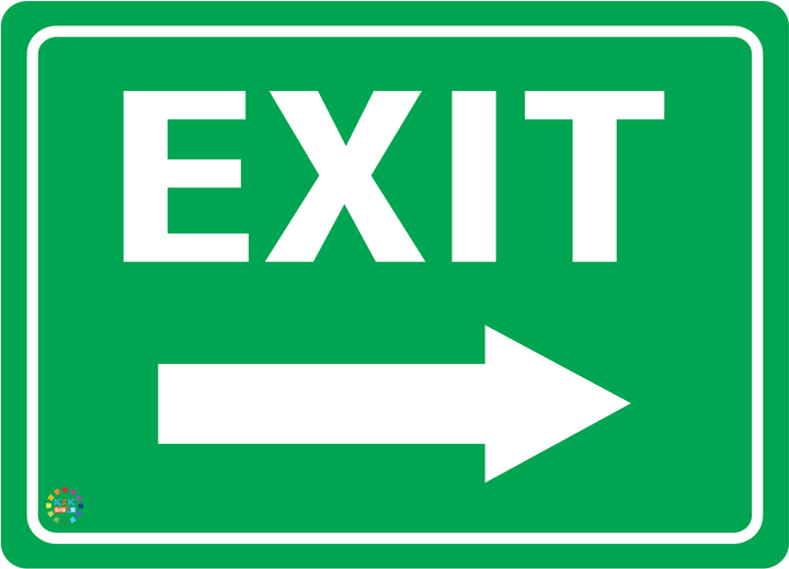 Exit Sign (Right Arrow) | K2K Signs Australia