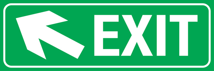 Up Left Arrow Exit Sign | K2K Signs Australia