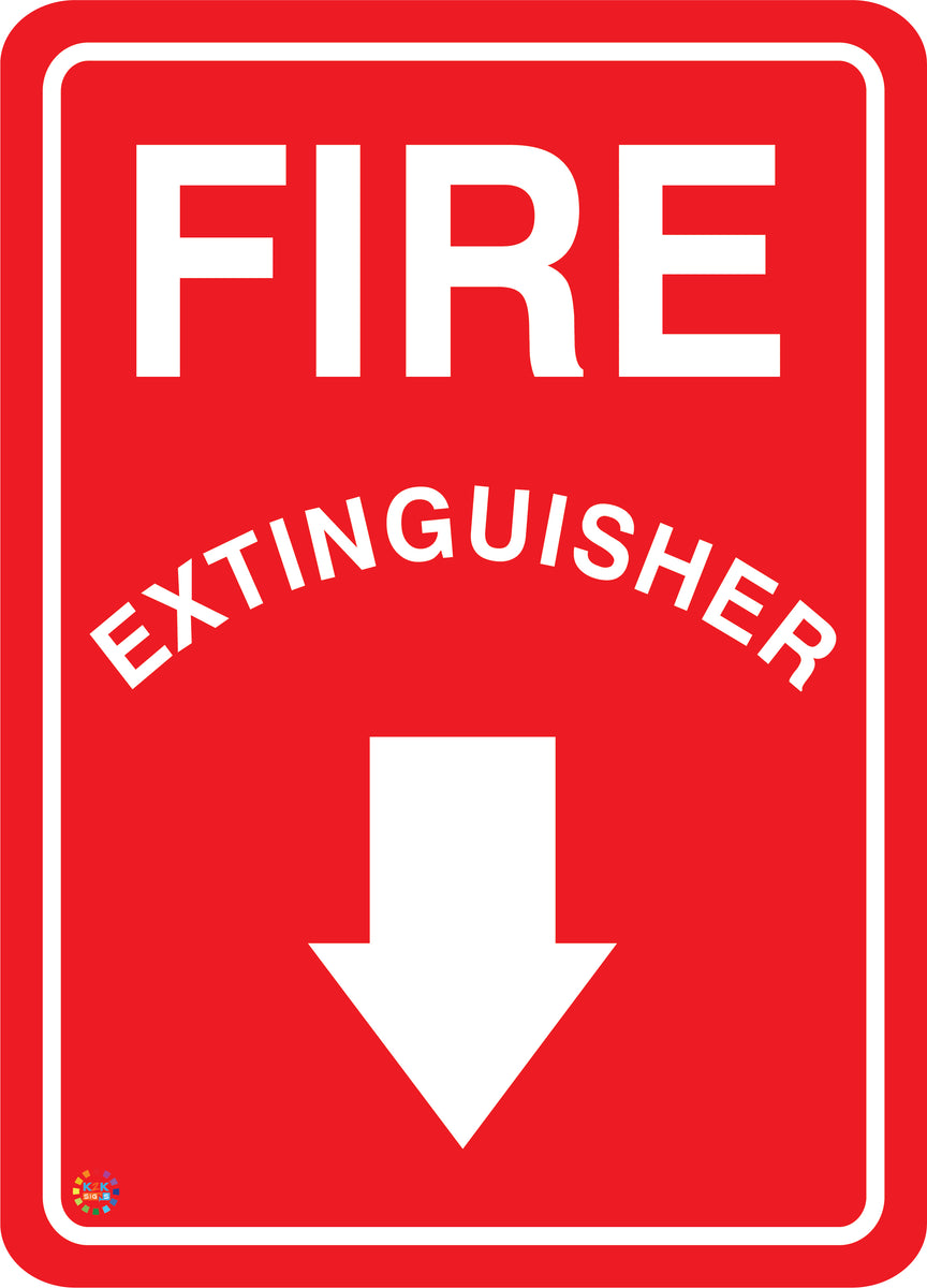 Fire Extinguisher (Down Arrow) Sign – K2K Signs