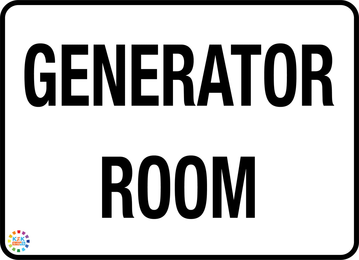 Generator Room Sign | K2K Signs Australia