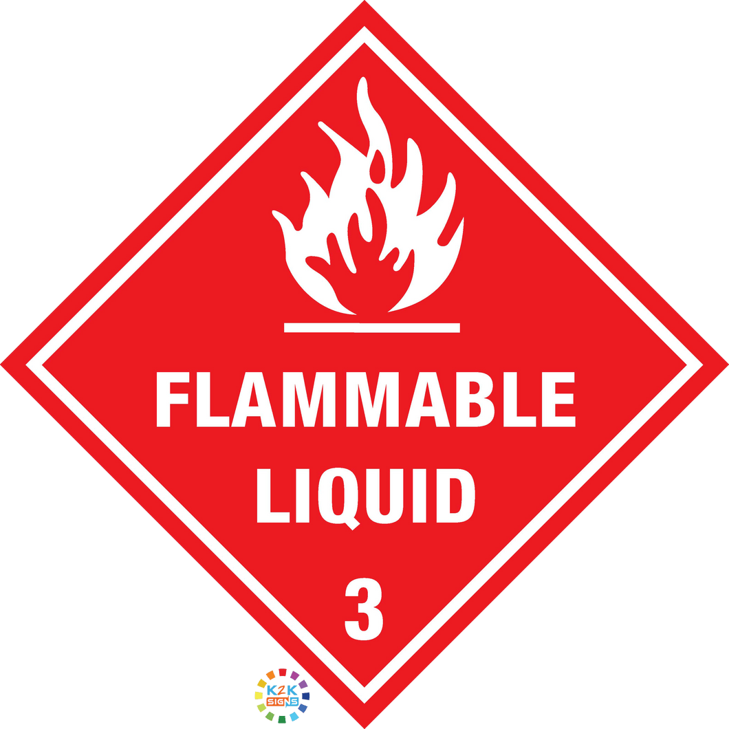 Flammable Liquid 3 Sign