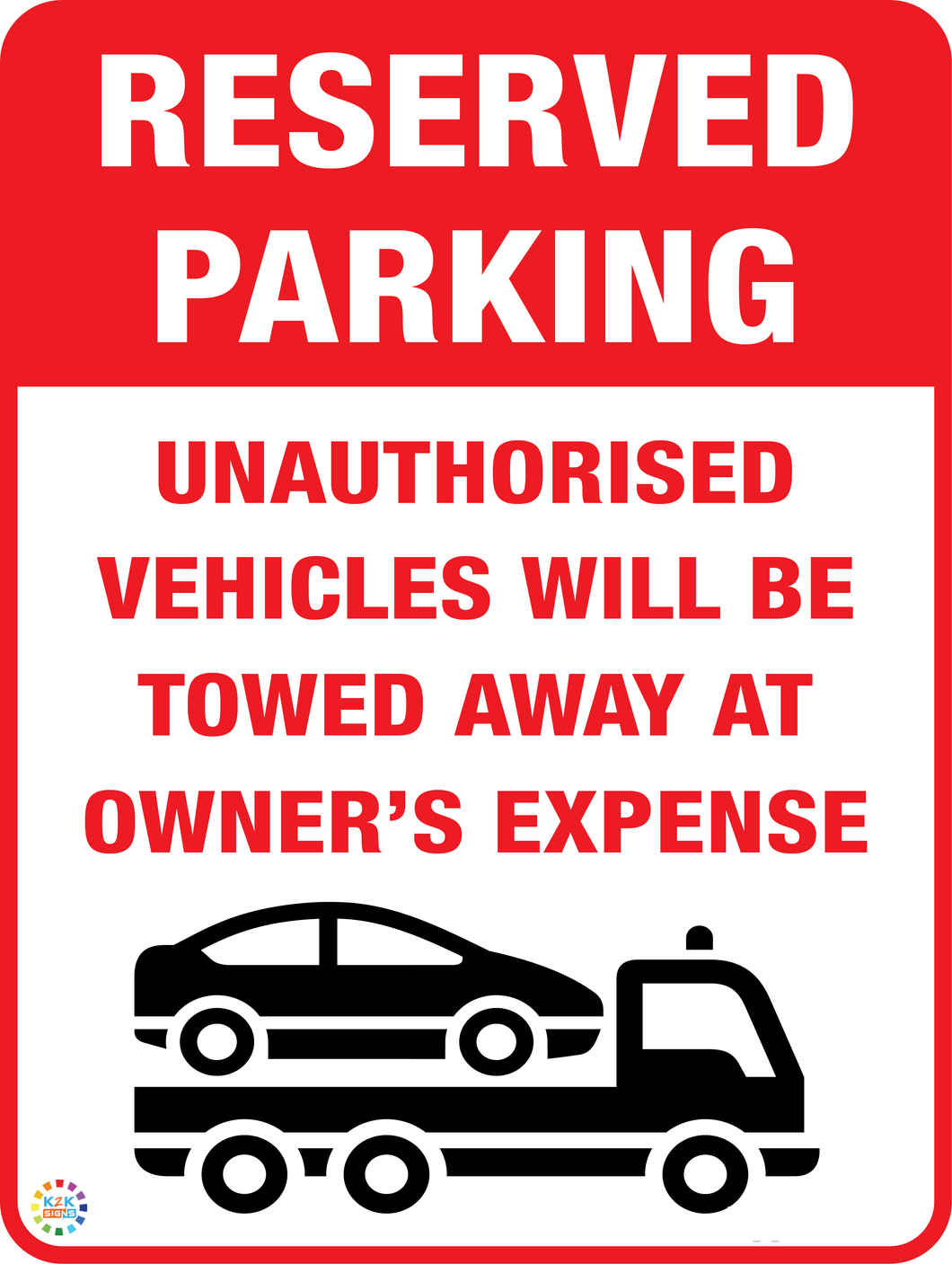 Reserved Parking Sign