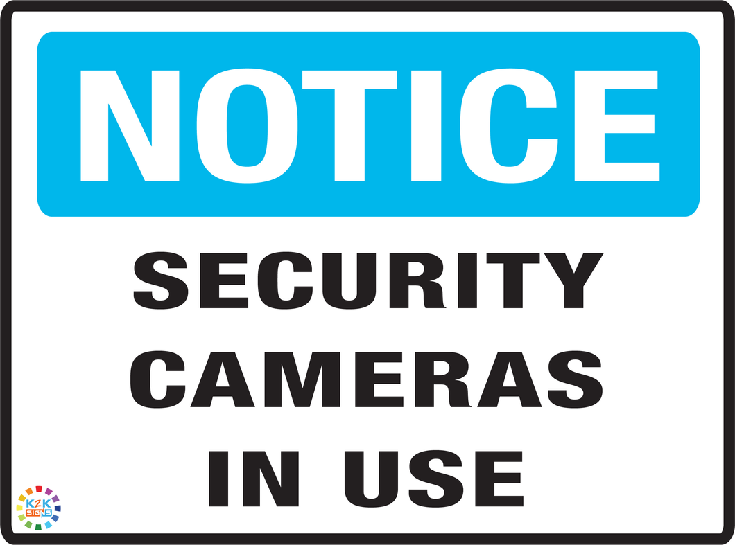 Notice Security Cameras In Use