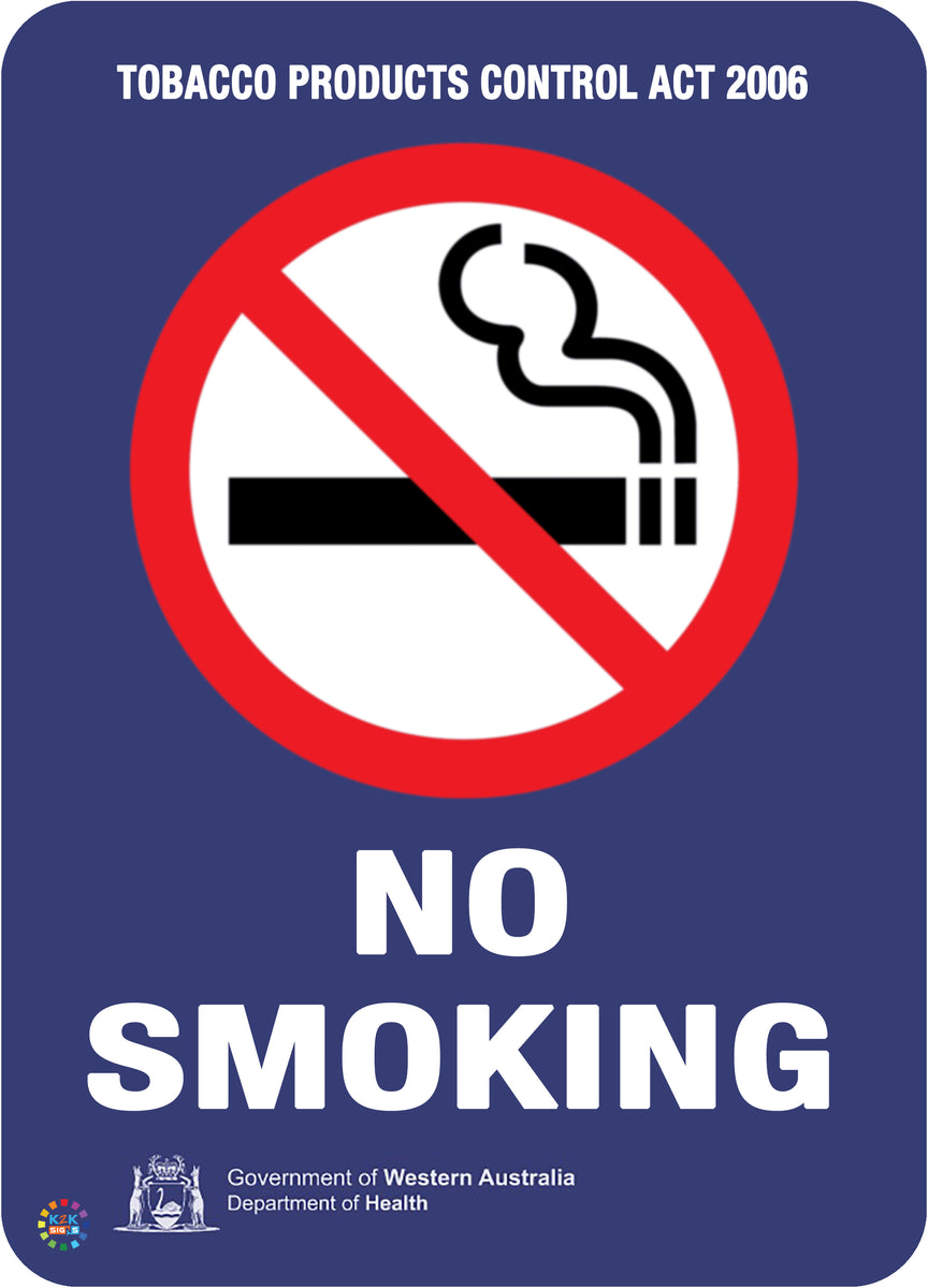 No Smoking- Tobacco Product Control (WA) Sign | K2K Signs Australia