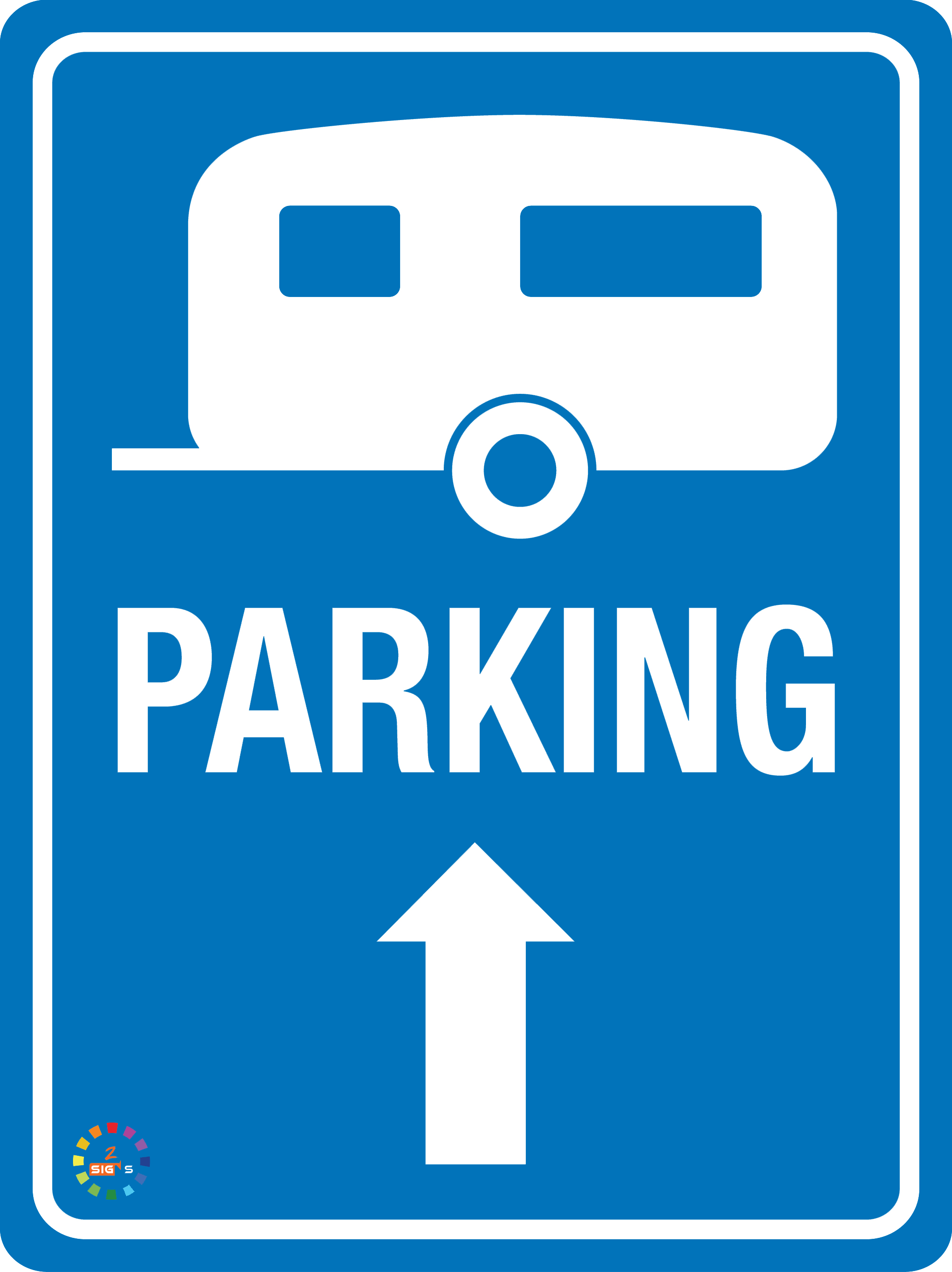 Blue Parking Sign